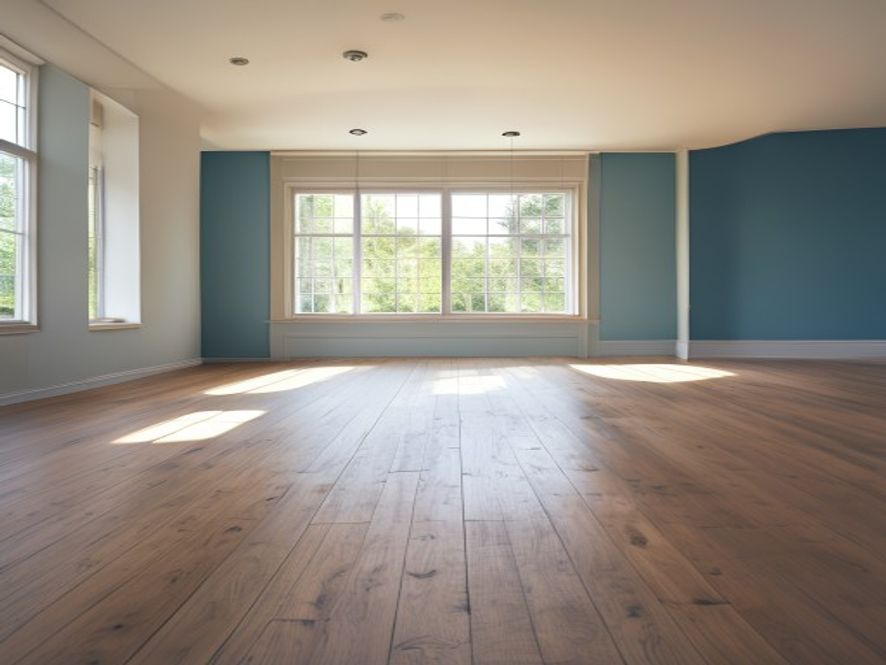 Open room with wooden floor and soft light